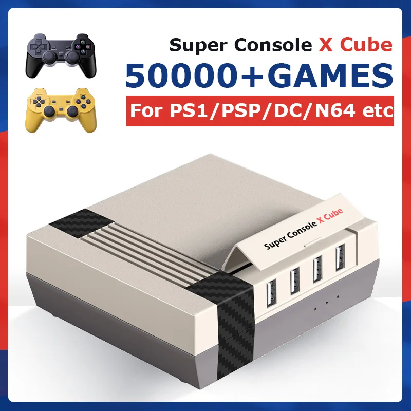 

Супер консоль X Cube Ретро электронная игровая консоль подходит для PS1/PSP/DC/N64 встроенные 50000 + игр с 2,4G беспроводной геймпад
