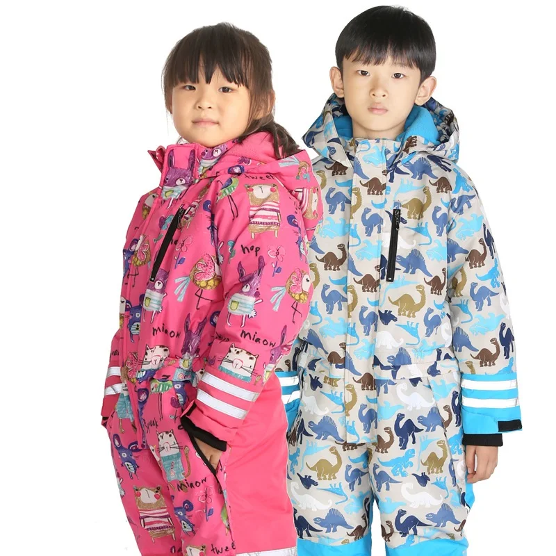 Waterproof Cold Warm Childrens One-piece Ski Suit Thick Waist Removable Shoulder Agent | Спорт и развлечения