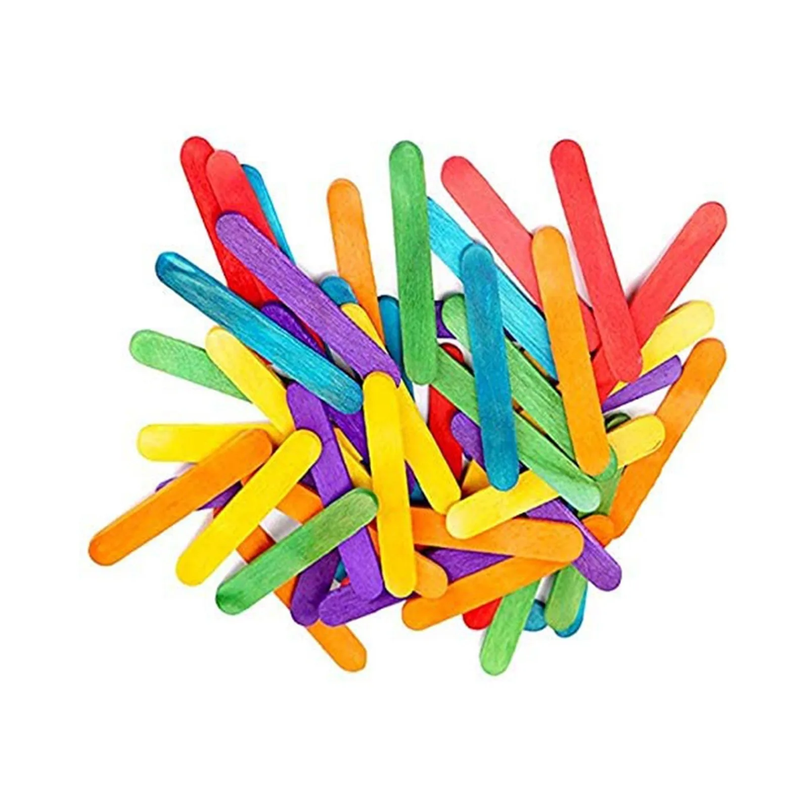 

100-1000pc Colored Wooden Popsicle Sticks Natural Wood Ice Cream Sticks Kids Diy Hand Crafts Art Ice Cream Cake Accessories