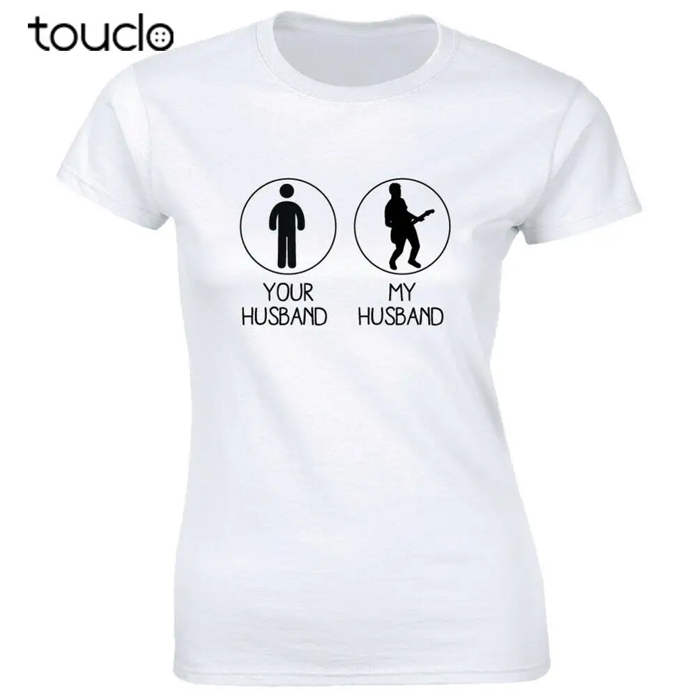 

Your Husband and My Husband Funny Women's T-Shirt Guitarist Live Band Musician