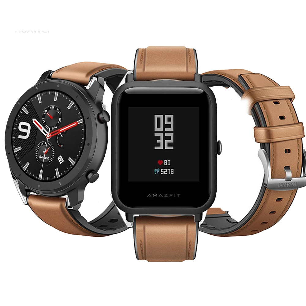 Натуральная кожа для Huami Amazfit Bip BIT Lite Youth / GTS GTR 42 мм ремешок часов фитнес