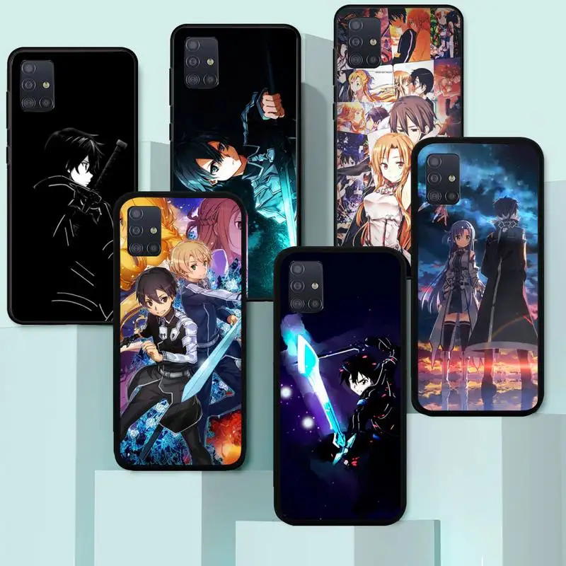 

SAO Sword Art Online Kirito Anime Phone Case for Samsung A20 A10 A50 A51 A52 A70 A750 A720 A530 2018 lite cover Funda