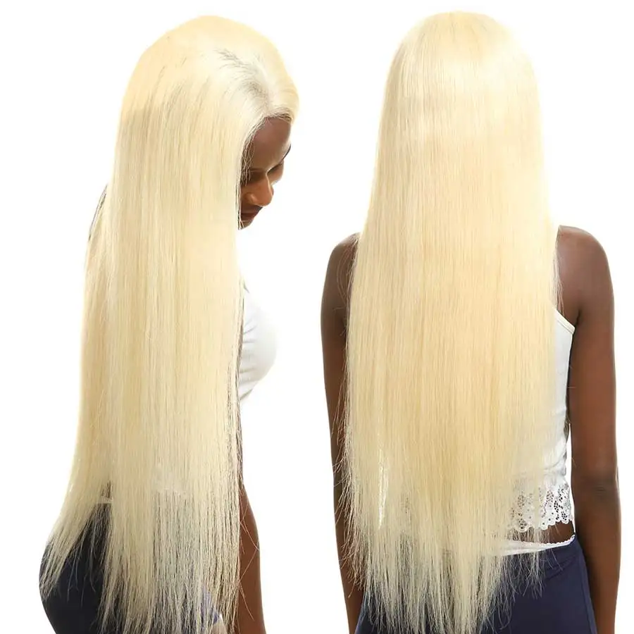 Hair Master Malaysian 613 Straight Hair Weaving 3 Platinum Bundles Remy Human Hair Honey Blonde Hair Extensions