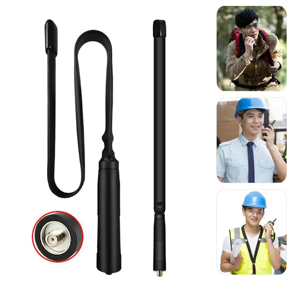 

Tactical outdoor walkie-talkie folding folding ruler UV 47CM antenna SMA 888S dual-segment UV-5R Y3J4