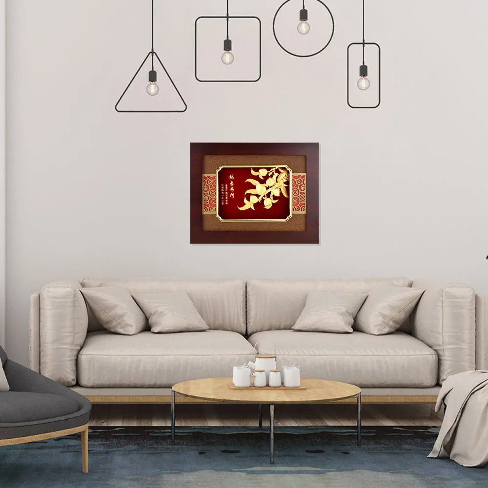 

Chinese Peach blossom painting Graduation gifts Gold Leaf painting Gold Foil Wall art picture teachers' day gifts Home decor