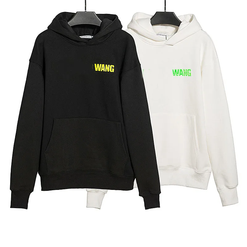 

WANG 21 Autumn/Winter Pure Cotton Plus Velvet Loose Tide Brand High Street Hooded Women's Sweater Same Style