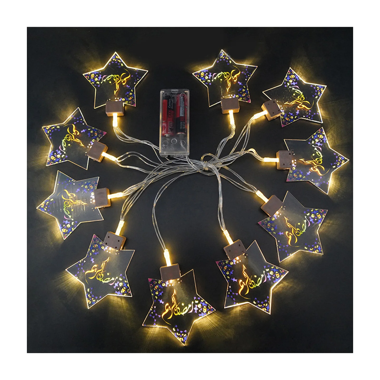 

Eid Mubarak Handmade Wire 10 LED Light String 2m Eid Ramadan Islamic Battery Supply Indoor Home Party RDV DNJ998