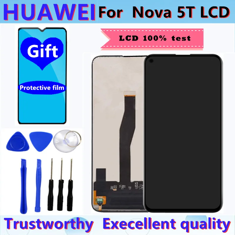 

Display for Huawei Nova 5T LCD Display Touch Screen with Frame Replacement on for Nova 5t 5 t YAL-L21 L61A L61D L71A LCD Screen