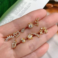 1pcs fashion flowers zirconia cartilage earring for women spider wing star heart helix daith studs earrings cz piercing jewelry