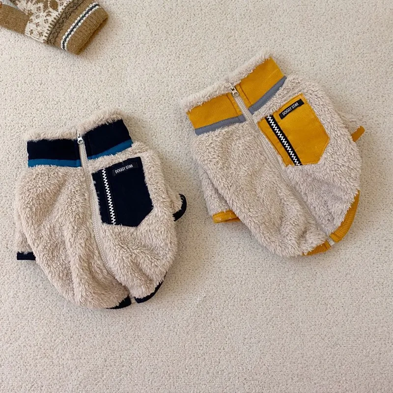 

Winter Fleece Pet Dog Clothes Warm Color Matching Dogs Coats Jacket For Puppy Small Medium Dogs Hoodies Yorkshire Chihuahua