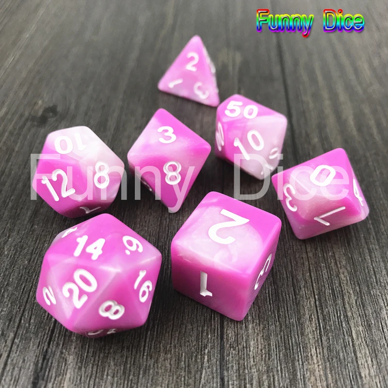 Горячая Новинка 7 шт./компл. креативное качество двухцветные многогранные кости с