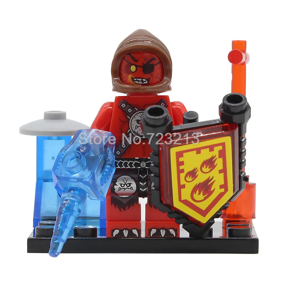 F Одна совместимых Nexoed Knights замок фигурка воинов мультфильм строительные блоки наборы модели Кирпичи игрушки для детей - Цвет: F