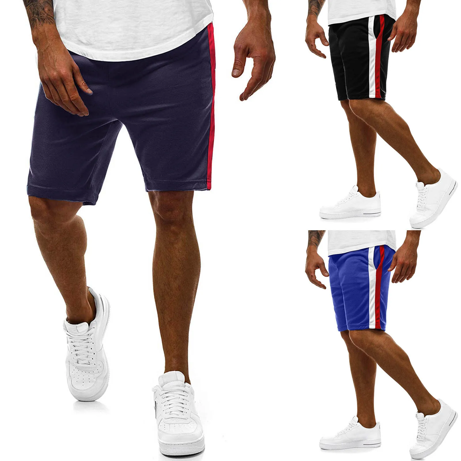 Шорты мужские для спортзала повседневные спортивные штаны с карманами фитнеса и