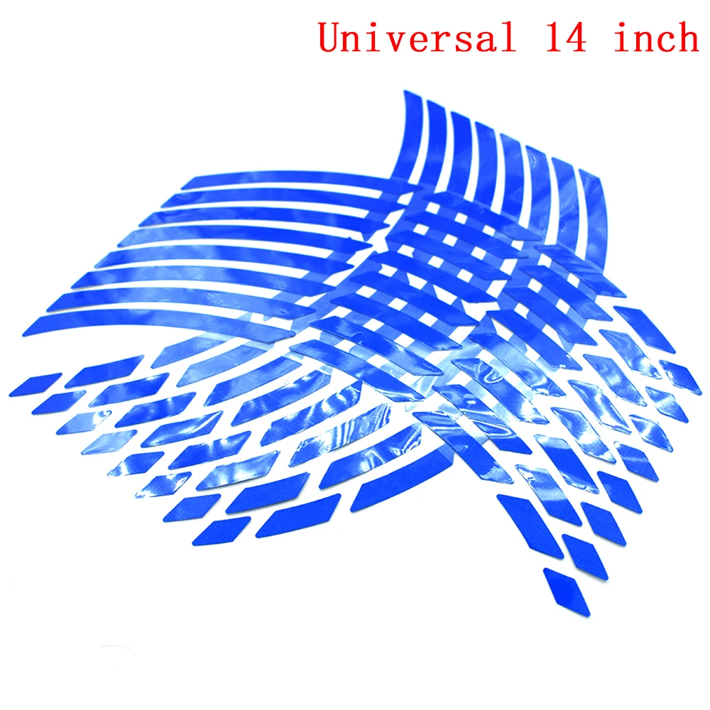 

Universal car Motorcycle Pegatinas para rueda de coche, cinta reflectante de llanta de 14 , 17-19 pulgadas 16pcs Reflective tape