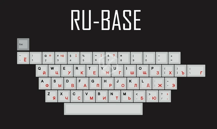 Ru Base x1 Kpreпаблик 139 русский корневой шрифт Вишневый профиль краситель Sub Keycap набор PBT gh60 xd60 xd84 cospad tada68 rs96 87 104 fc660 - Цвет: Ru Base x1