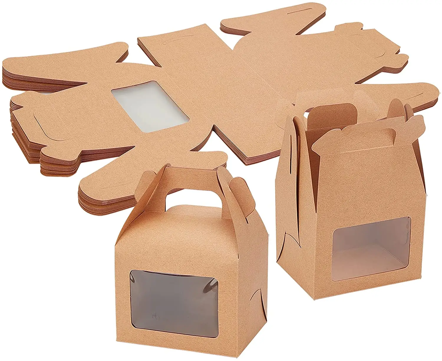 

20 pieces of cupcake box Peru gift box kraft paper baking box baking wedding birthday party decoration 8.5x10.5x14.5cm