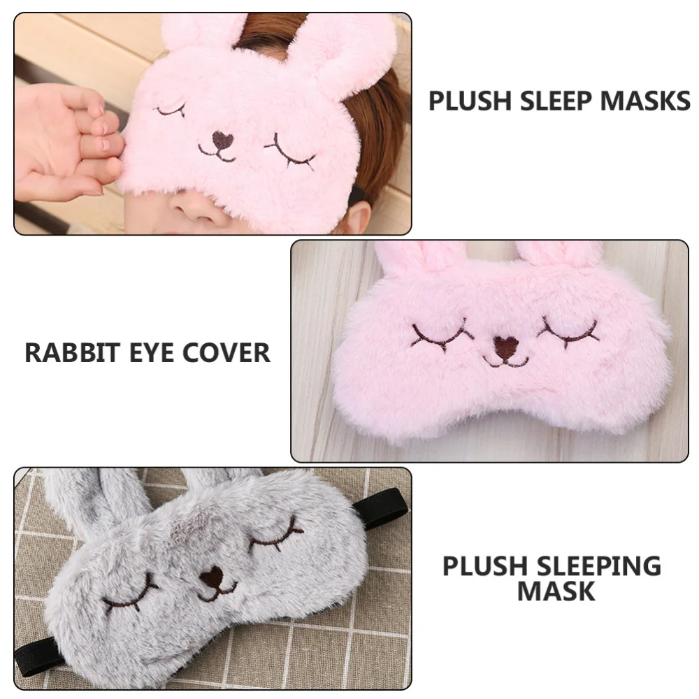 

2pcs Plush Lovely Rabbit Eyeshade Eyepatch Eye Mask Sleeping Mask Eye Shade