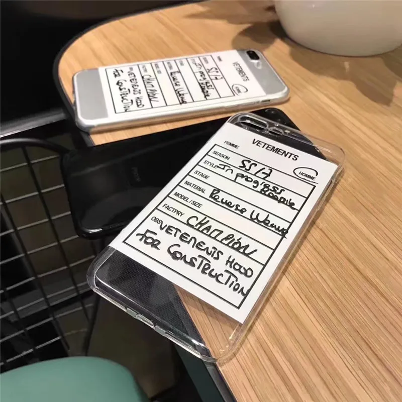 Простой лейбл Vetements synopsis чехол для iphone 11 Pro X XS XR Max 7 8 6 s plus накладной прозрачный мягкий кремний чехол для samsung S10