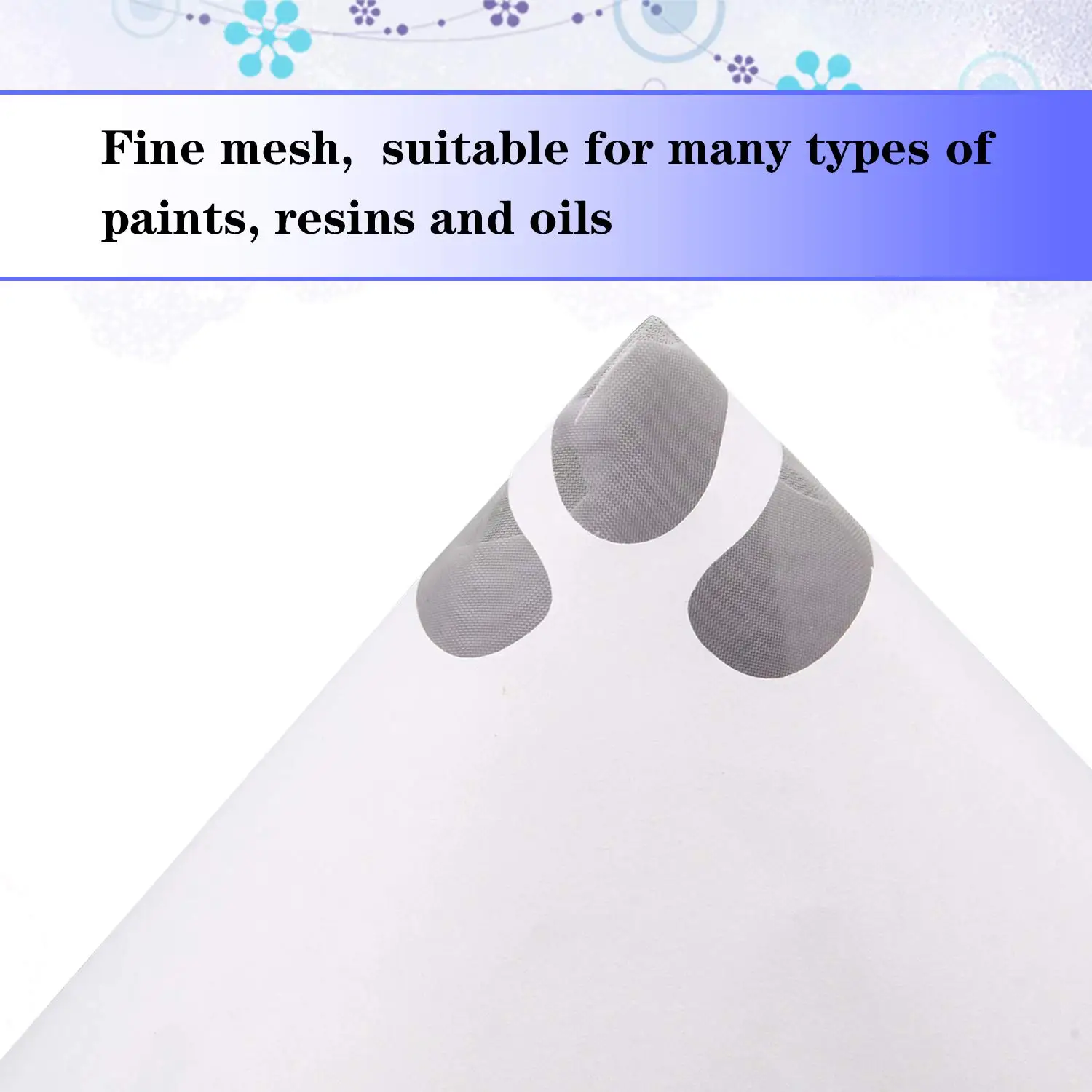 

101pcs Strainer Cone Silicone Coating Funnel Filter Paper Painting Filter Tip Disposable Cone Shaped Nylon Mesh Funnel Filter
