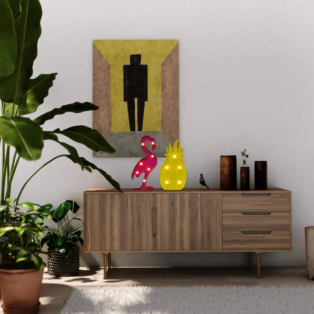 Ночники светодиодные в виде фламинго лампа для вечеринки с ананасами и кактусами