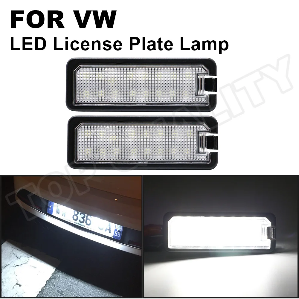 

For VW Golf Mk7 7 Passat CC B7 B8 Scirocco New Beetle EOS Polo Amarok Canbus LED Number License Plate Light For Seat Leon Toledo