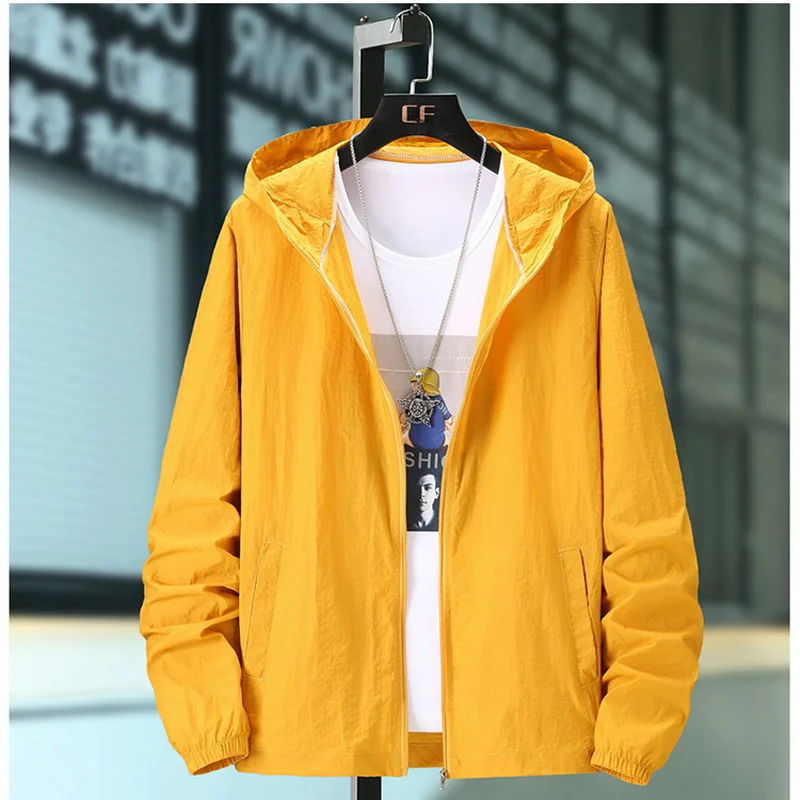 2021 летние мужские куртки с капюшоном светильник-вес тонкая ветровка