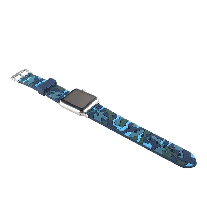 Силиконовый спортивный ремешок fohuas Camo 38 мм для Apple Watch, аксессуары для наручных часов, сменный Браслет 42 мм, серия 1, серия 2