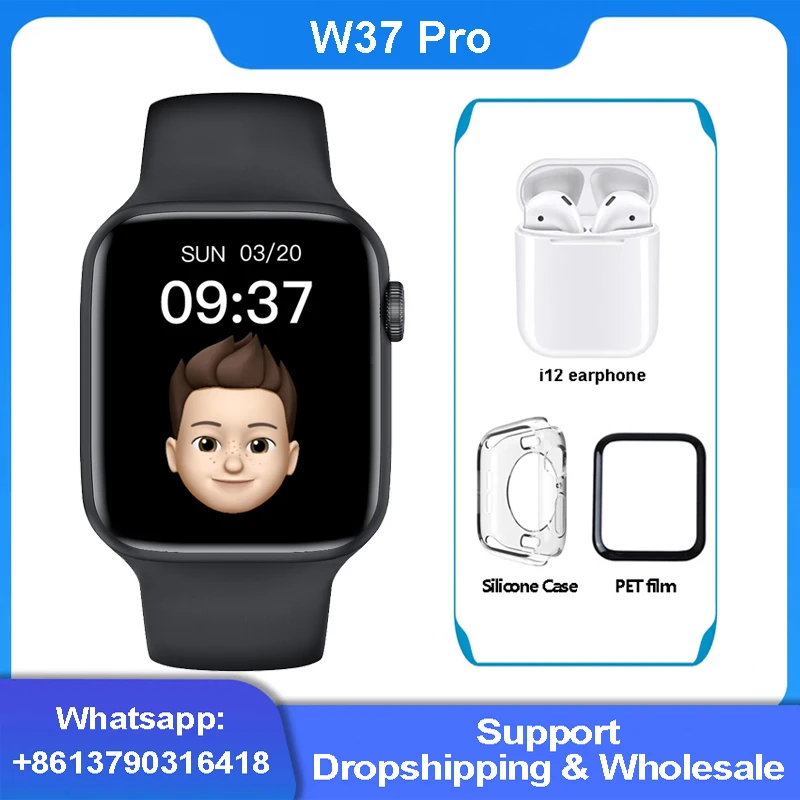 

Смарт-часы W37 Pro для мужчин и женщин, умные часы серии 7 с Bluetooth, вызовом, раздельным экраном, кодовым замком, Беспроводная зарядка, Смарт-часы ...