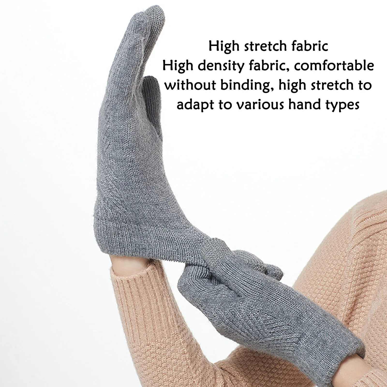 

Winter Men Women Knitted Gloves Touch Screen High Quality Male Mitten Thicken Warm Wool Fleece Solid Men Business Gloves Autumn