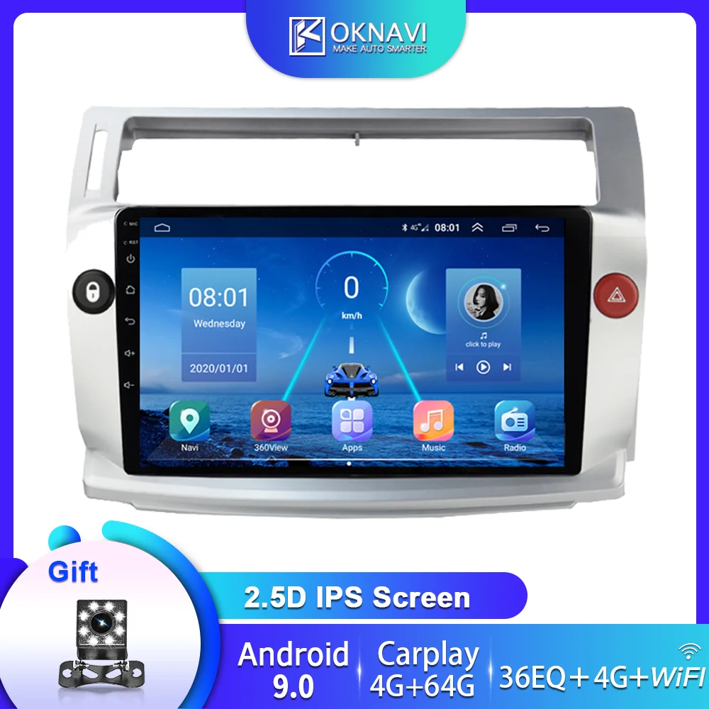 Автомагнитола для Citroen C4 C Triumph 4 дюйма 2004 2009 2din Android 9 0 GPS Авторадио камеры Sony 4G слот