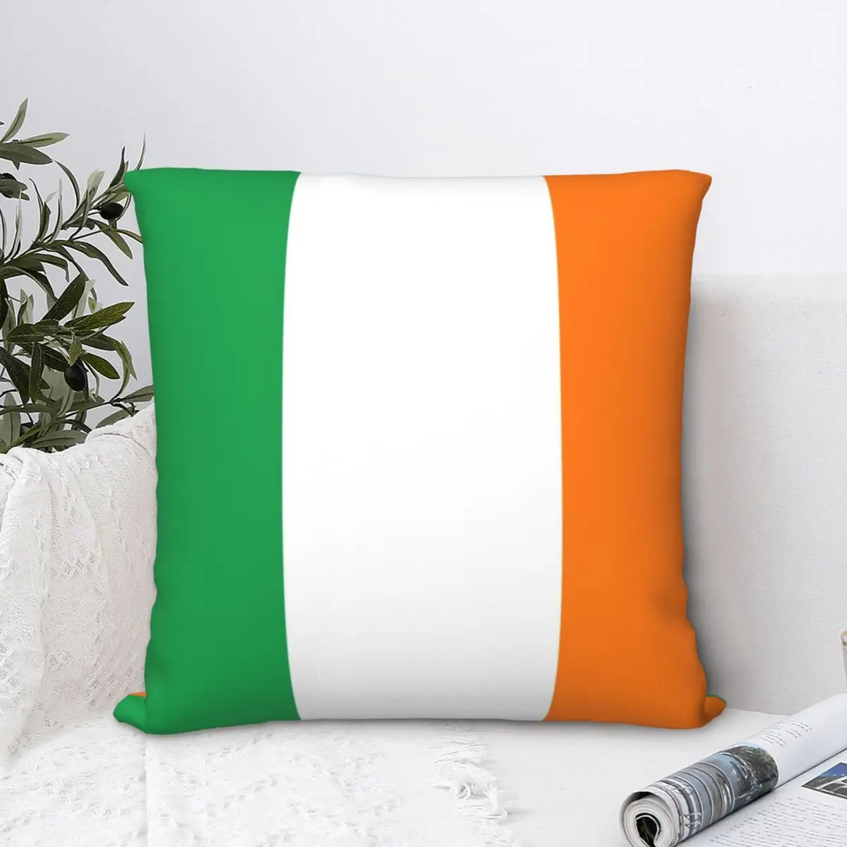 Квадратный чехол для подушки с ирландским флагом, чехол для подушки, милый домашний декоративный чехол из полиэстера на молнии для подушки, ...