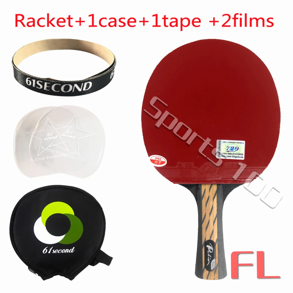 FL racket 1case Профессиональная комбинированная ракетка для настольного тенниса PingPong Palio TCT с ритком 729 общая пара длинная ракетка FL - Цвет: FL racket 1case