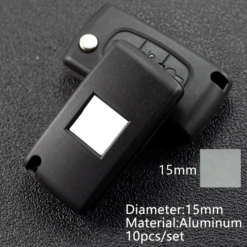 10 шт. 15 мм Автомобильный ключ значок наклейка логотип для Peugeot 107 108 206 207 301 308 307 407 408