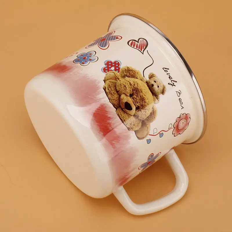 

Japanese Milk Cup Nostalgic Creative Enamel Drinkware Coffee Cups Tea Cup Printed Coating High-capacity 1L Personalized Gift