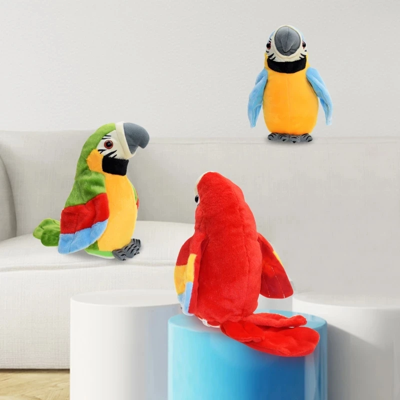 NEW Electric Speak Talking Record Cute Parrot Repeats Waving Wings Plush Simulation Toy Macaw Kid Gift | Игрушки и хобби