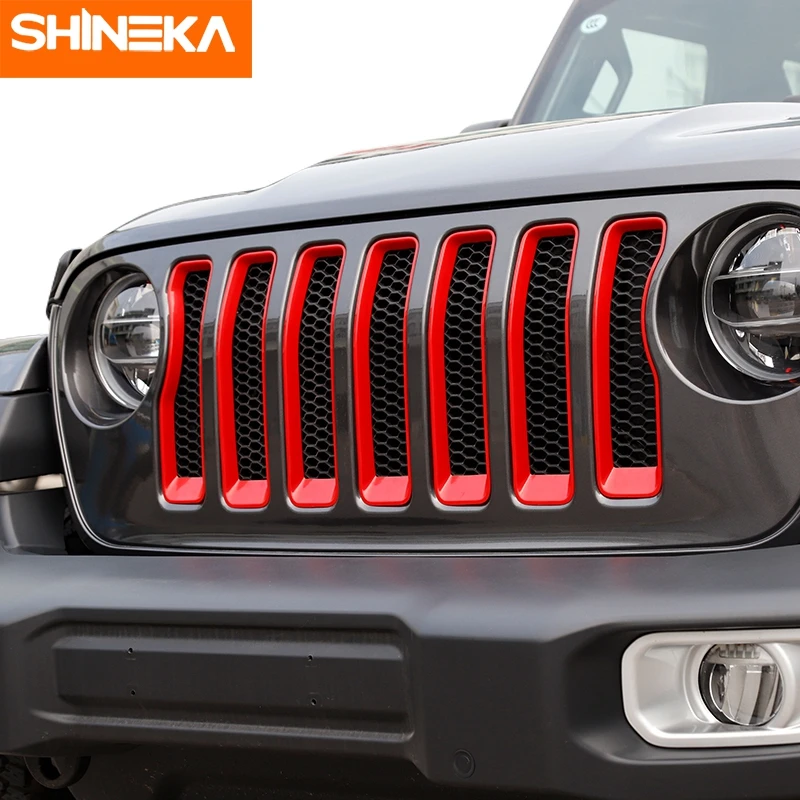 SHINEKA Car Front Racing Grille Decoration Cover Stickers For Jeep Wrangler JL Sahara Rubicon Gladiator JT 2018-2021 | Автомобили и