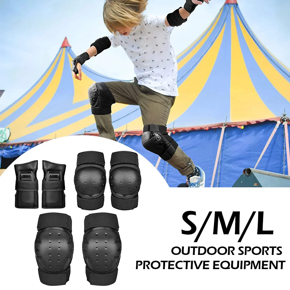 

6pcs Outdoor Sport Safety Protective Rinding Skating Knee Elbow Pads Protective Body Gear Set Cycling Protection Kneepads