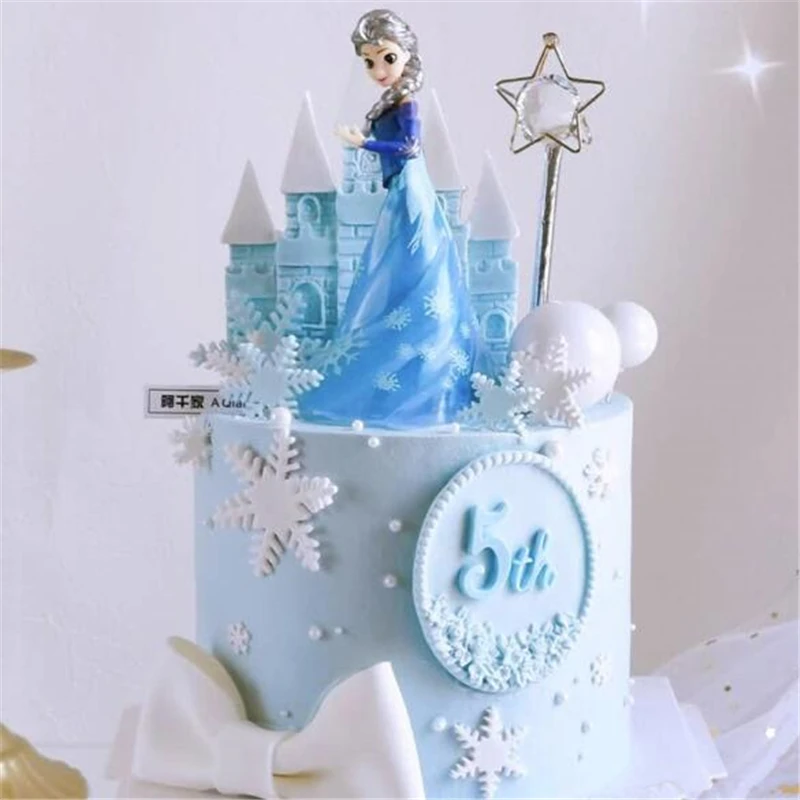 Disney Frozen Cake Decoration Queen Ice Elsa Princess Decor Figurines DIY Dessert Ornament Standing Miniatures Home Decoration images - 6