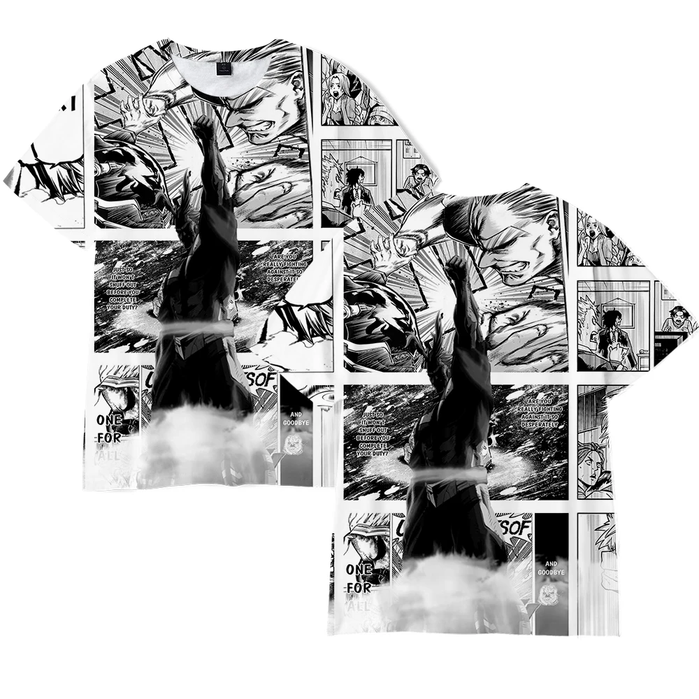 

New 3D Comic My Hero Academia T Shirt Men Women Tees Fashion Hip Hop Kids Tops Casual Boys Girls Summer Cartoon Pin Men T-shirt