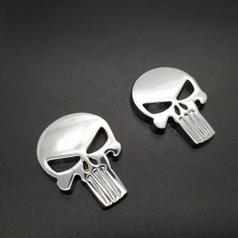 2 pcs Punisher metal badge magwell sticker Metal Decal Sticker 3D Motorcycle Car emblem self adhesive DIY Skull badges | Автомобили и