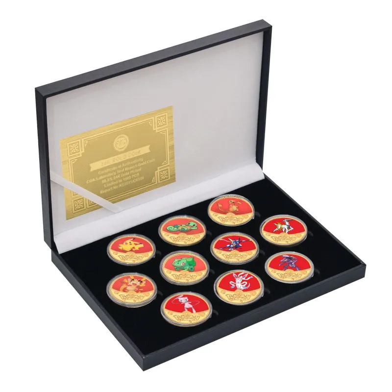 Сувенир с монетами Покемон го Пикачу милые Аниме фигурки игрушки золотые монеты