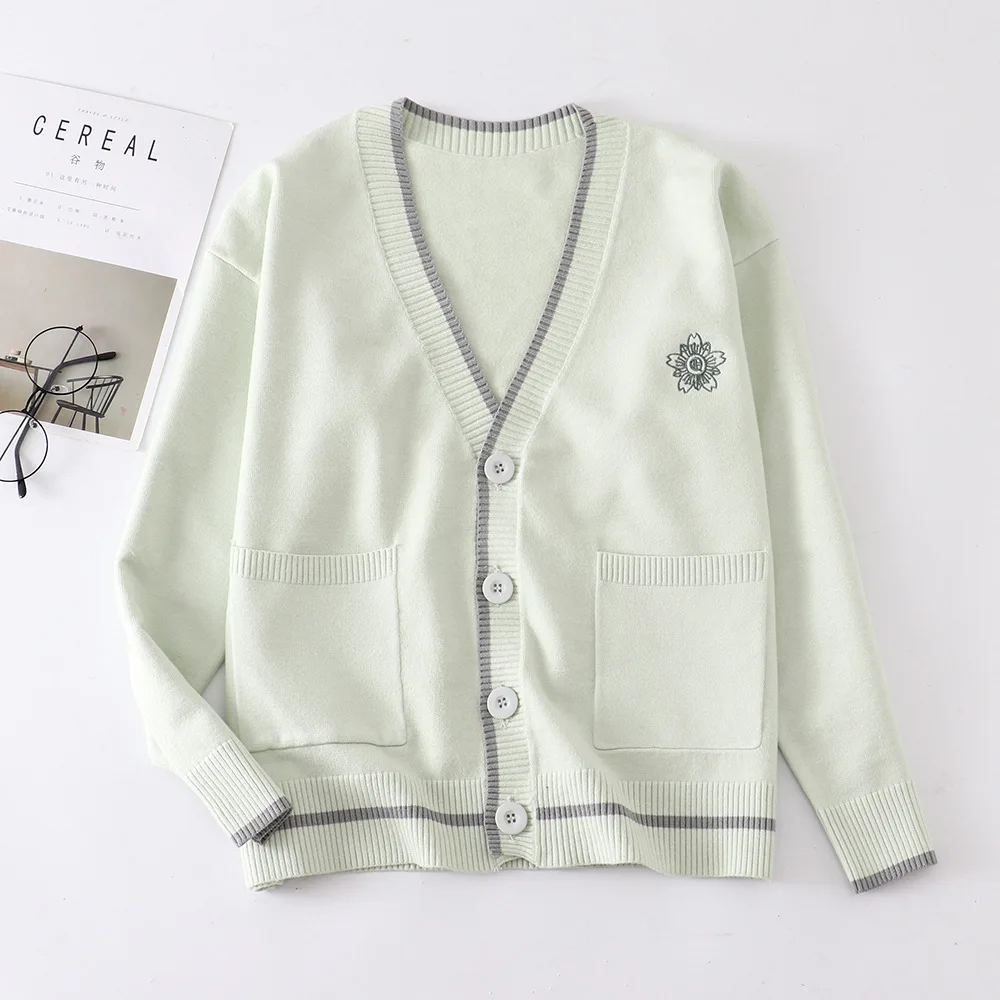 Japanese Jk Uniform Cardigan Loose Lazy Sweet Long Sleeve Sweater for Students School | Тематическая одежда и униформа