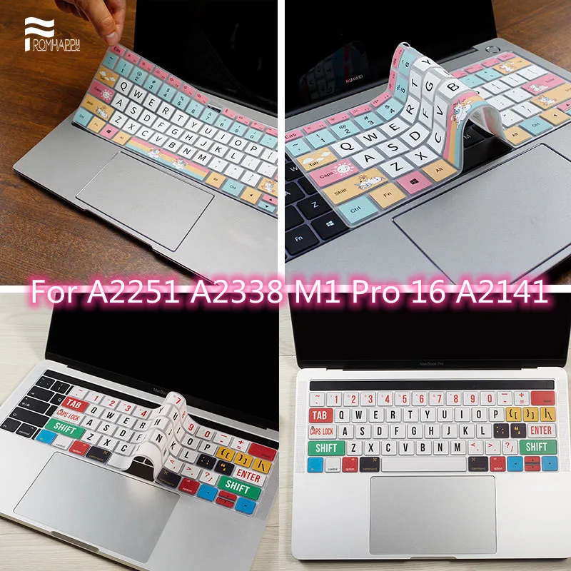 

Силиконовая накладка на клавиатуру для MacBook Newest Pro 13 2020 A2251 A2289 A2338 M1 Pro 16 дюймов A2141 с английской раскладкой