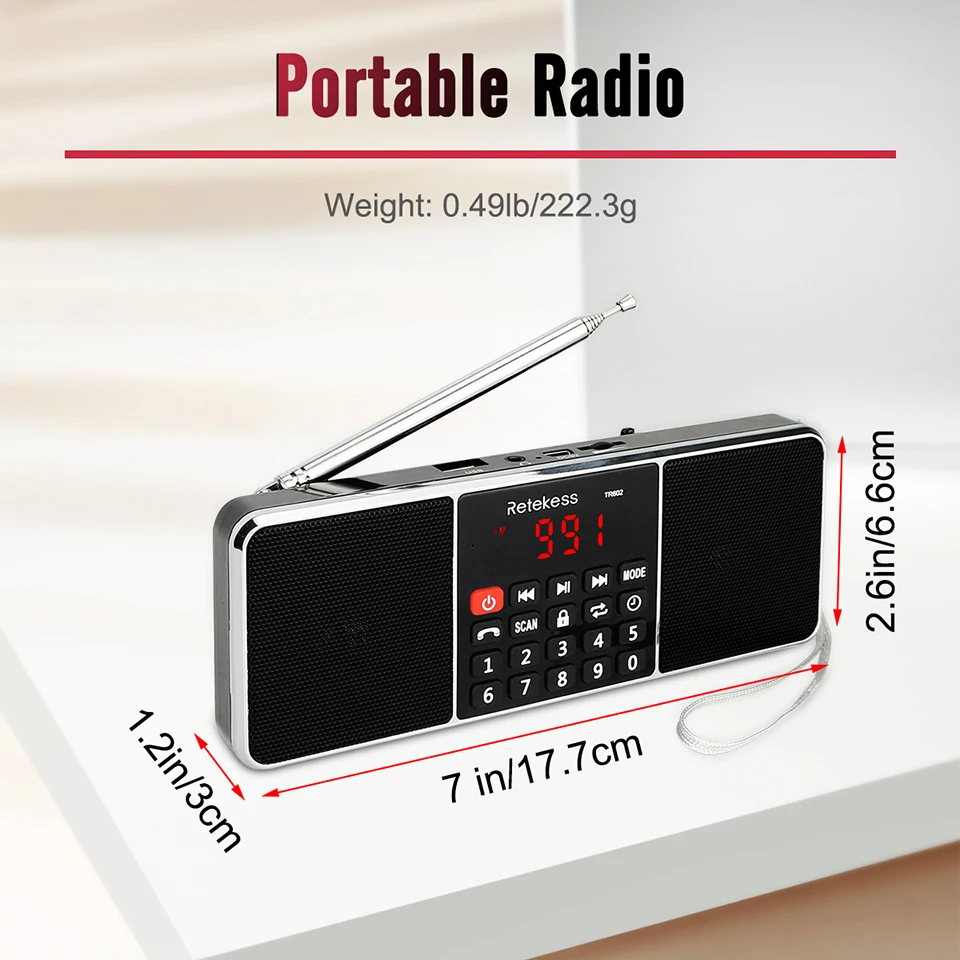Ретекесс ТР602 Радио Портативное Радио AM FM Перезаряжаемые Bluetooth Спикеры Стерео Приемник На Батарейках MP3 Плеер