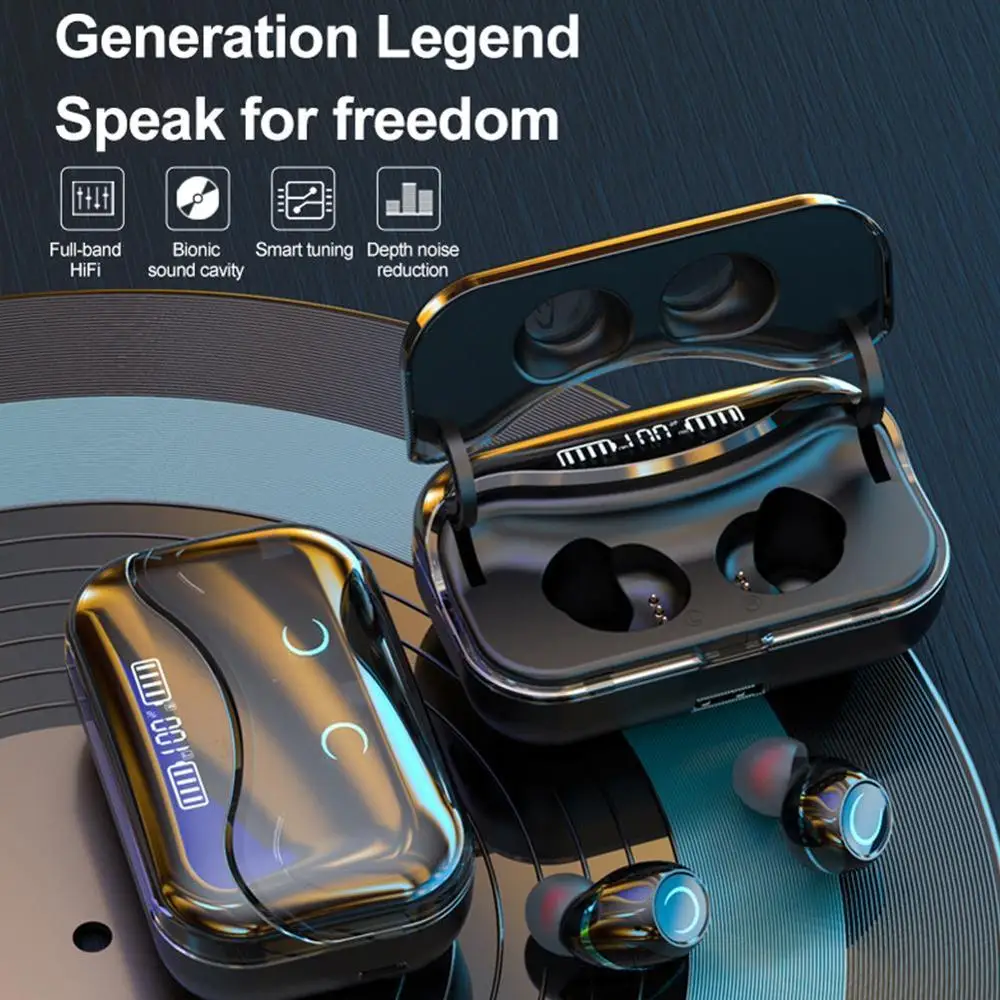 Nasin G08 Bluetooth 5.1 Earphones Touch Control Wireless Hifi IPX7 Waterproof Earbuds Headset With Led Display Charging Box | Электроника