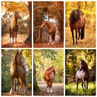 DIY картина, вышитая бисером комплект лошадь 5D вышивка-мозаика стразами подарок на Новый год
