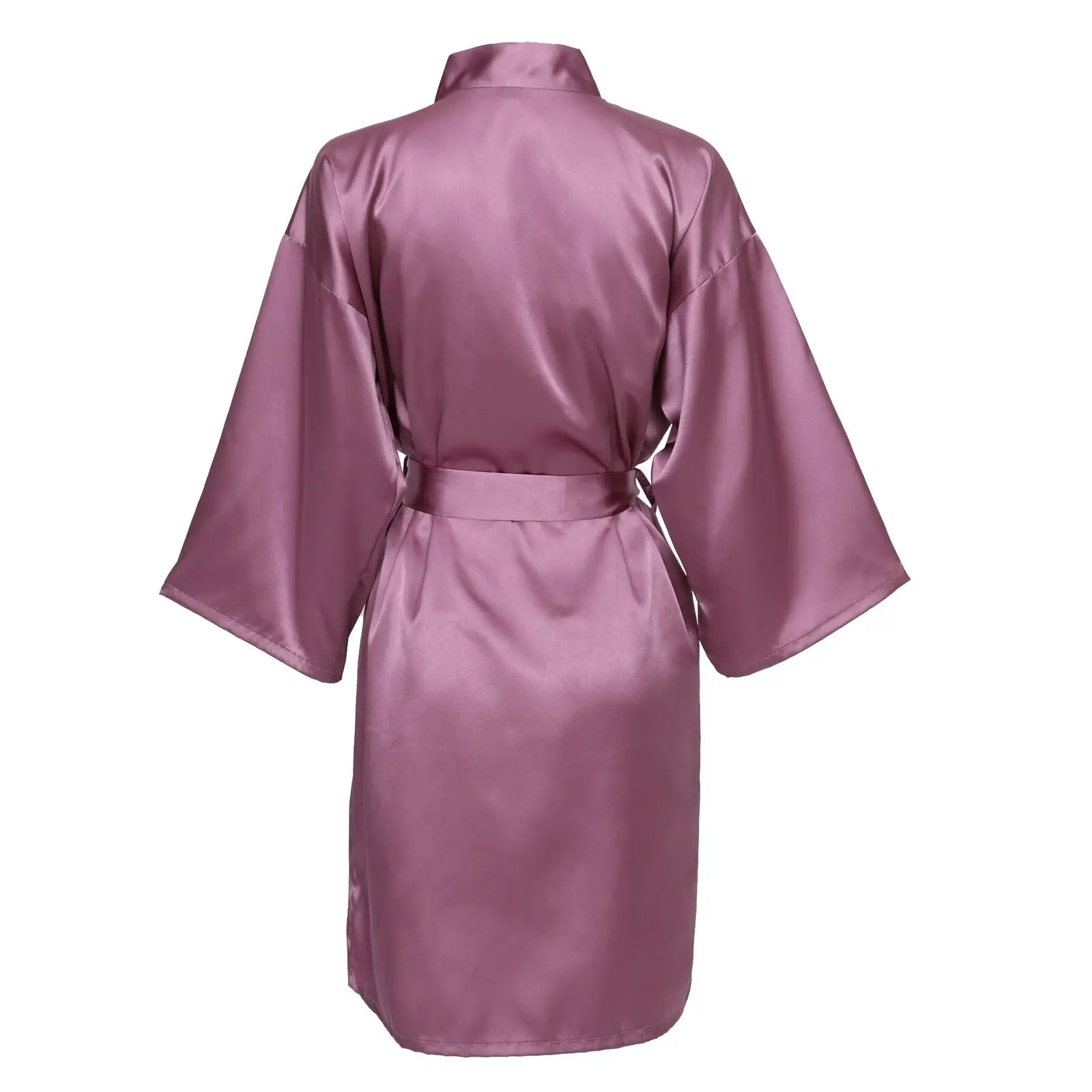 mauve Шёлковый банный халат, Короткая атласная одежда, женская одежда для сна, халат для невесты, подружек невесты, халаты размера плюс, Популярные - Цвет: mauve
