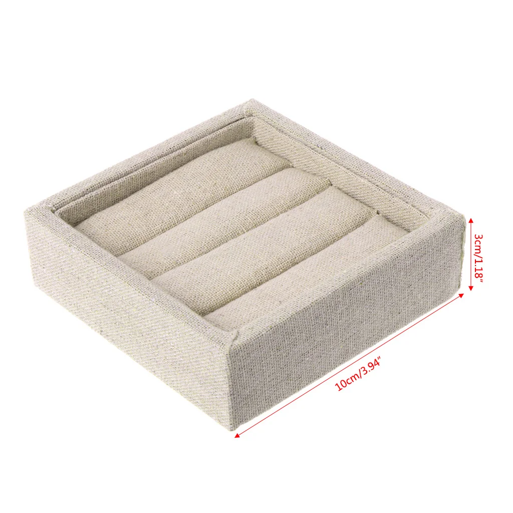 JAVRICK, новинка, 1 шт., 10 см x 10 см, бархатная коробка для украшений, кольца для сережек, витрина для хранения, органайзер, серый/черный/белый цвет