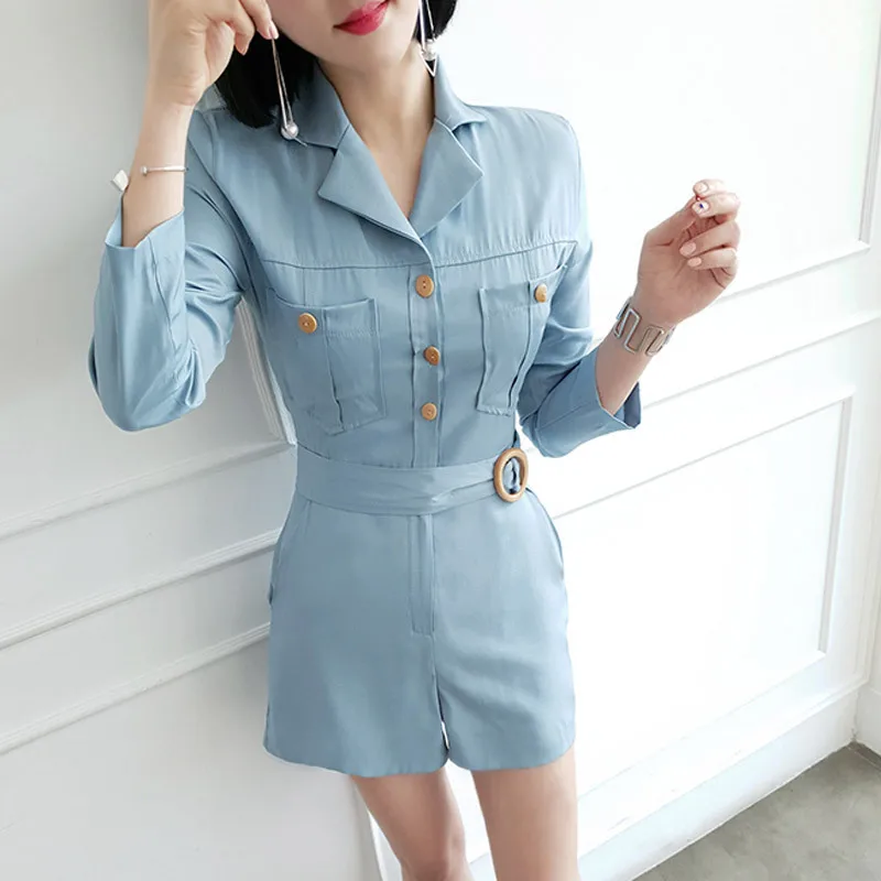 Новинка 2020 офисный женский комбинезон OL элегантный однобортный тонкие широкие