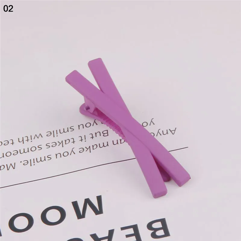 2pcs Colorful Bobby Pin Sweet Fashion Cross Frosted Hairpin Girl Duck Clip Tin Foil Sequins Hairpins hairwear Hair Accessories | Красота и